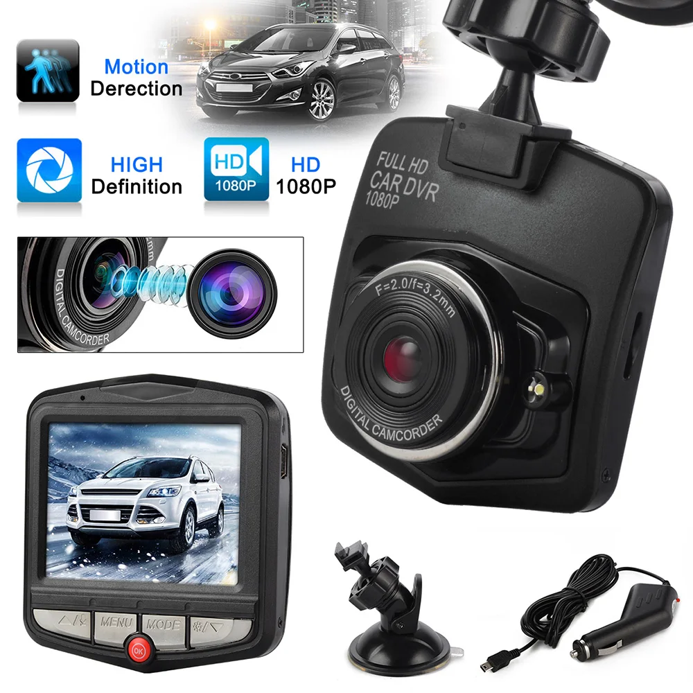 Online 1080 p Full HD Novatek GT300 Dvr de coche 170 grados de ángulo ancho grabadora de cámara de coche con visión nocturna con G Sensor Dash Cam negro