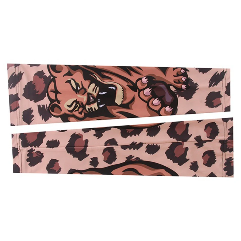 XINTOWN Leopard Велоспорт велосипед УФ Защита от солнца манжета рукава Coverbrown 3XL