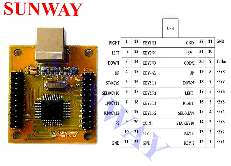 PC Arcade USB к интерфейсу контроллера JAMMA 2 джойстика и 27 кнопок, 2 игрока MAME Multicade клавиатура кодер