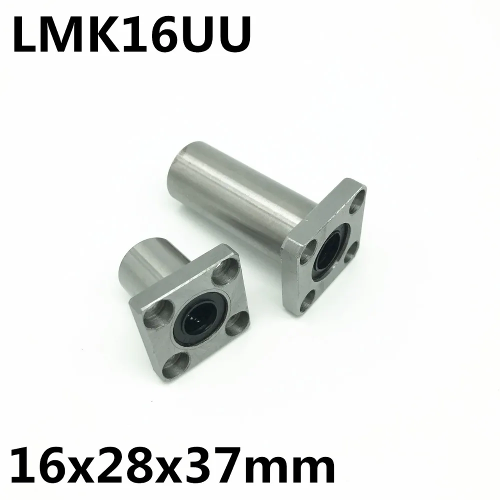 

2pcs LMK16UU for 16mm shaft linear bearing square flange ball bearing bush 16x28x37 mm LMK16 Free Shipping