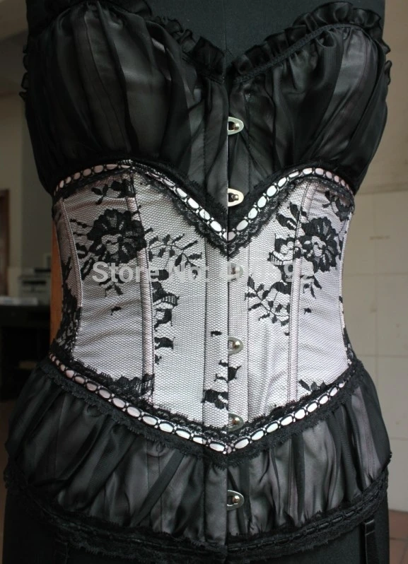 Sexy Lace Up Bodysuit Women Steel Boned Bustier Lingerie Gothic