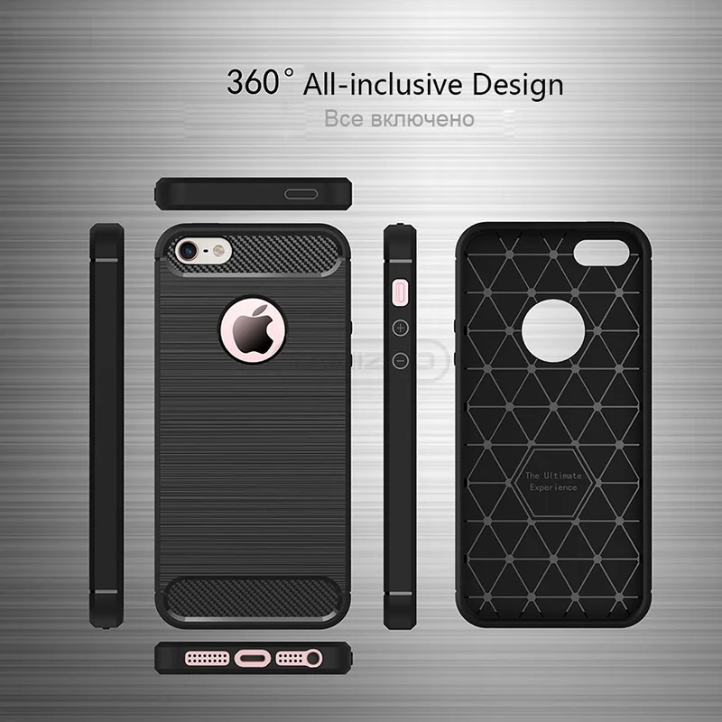 YAMIZOO Back Cover For iPhone se 5 5s Case Silicone Soft Thin Coque Red Black Phone Cases For iPhone 5s se 5 Carbon Case Luxury