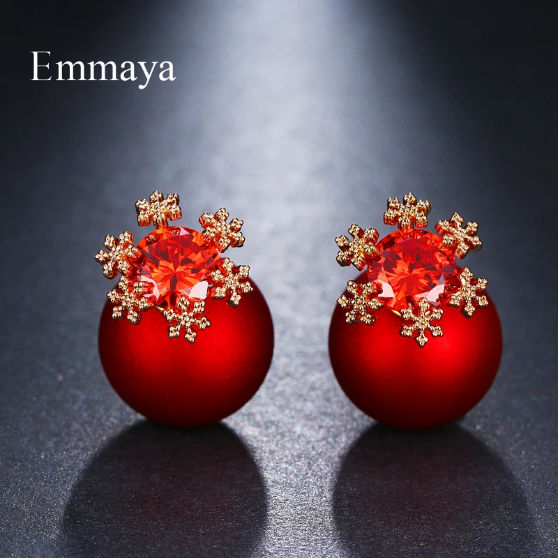 Emmaya модные красные жемчужины 2 способа носить женские циркониевые серьги для