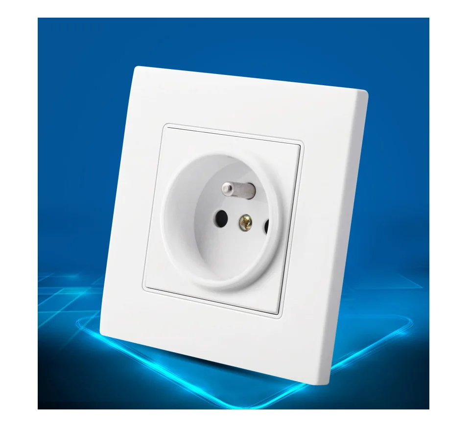 16A French Standard Wall Electric Power Socket Plug PC Outlet Panel Switched AC 110-250V 86mm90mm Electrical outlet for Mobile (10)