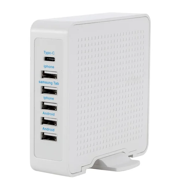 Best Offers 6 Port USB 10A For Android Type-c Interface Tablet PC Fast Charging Mobile Phone Charger Durable Tablet PC Fast Charger         