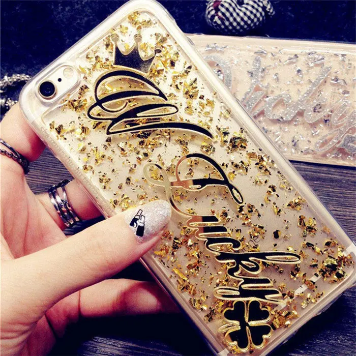 

For Huawei honor 8 9 lite 10 7X 8X 7C 7A V20 Bling foil Personality Custom name Phone Case Soft Silicone Glitter foil Back Cover