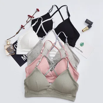 

Wireless Padded Bra Women Sexy Backless Bralette Tops Female Seamless Bra Ladies Cotton Brassiere Lingerie Femme Brasier Mujer
