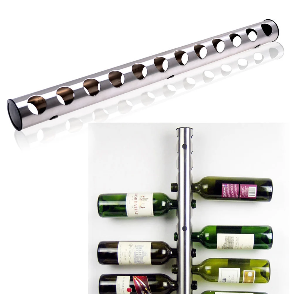 12 Holes Wall Mounted Stainless Steel Wine Holders Kitchen Bar Wine