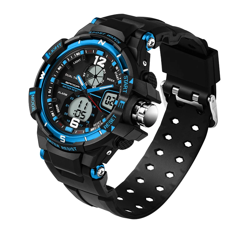 

2017 SANDA Fashion Watch Mens and Womens Lovers' Sports Watches Shock Digital Relogio Masculino Military Waterproof Wristwatches