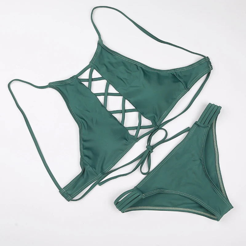 Sexy Bandage Bikini 2018 Swimwear Women Push UP Swimsuit Brazilian Two-Piece Low Waist Bikinis Bathing Suit Large Bust Beachwear triangle bikini brazilian bandage swimwear women 2018 new swimsuit girl bandage secret sexy low waist bikinis stes
