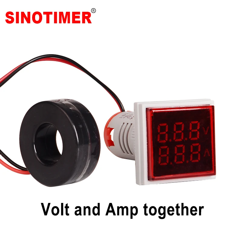 Buy 22mm Square LED Digital Voltmeter Ammeter Signal