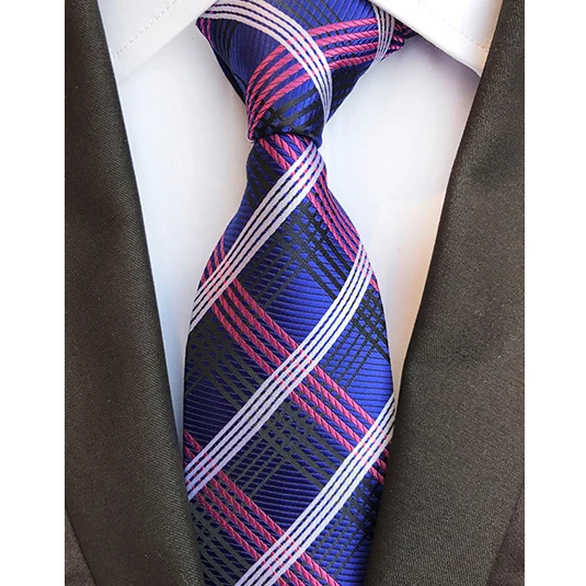 Роскошные 8 см Для мужчин классический галстук шелковый галстук из жаккардовой ткани, в мелкую клетку, с полосатый Cravatta галстуки человек деловой, для жениха аксессуары для галстуков