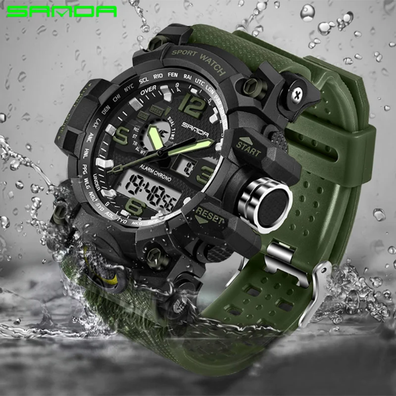 

SANDA Sport Watch Men 2019 Top Brand Luxury Clock Male LED Digital Quartz Wrist Watches Men's Digital-watch waterproof Relogio