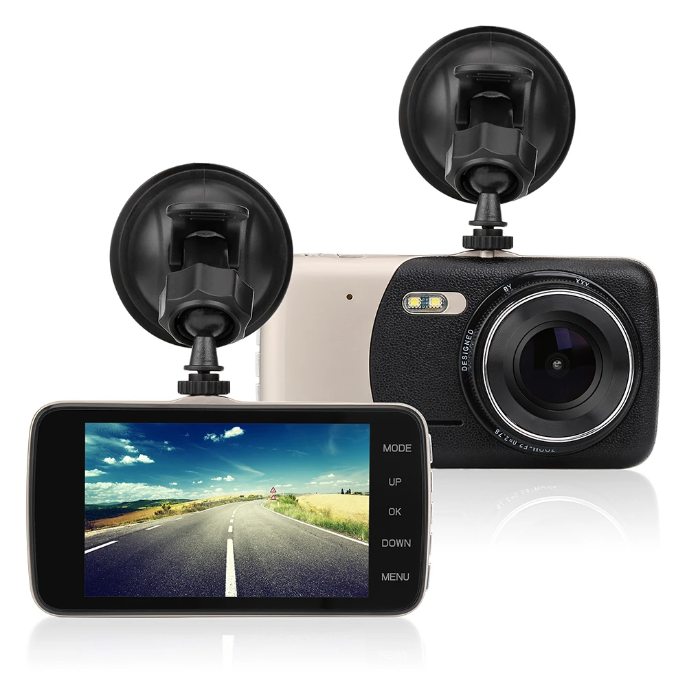 

4" Mini Car DVR Dual Lens Video Recorder Parking Car Camera Full HD 1080P WDR Dash Cam Night Vision Auto Black Box DVR Camera