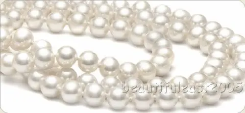 

FREE shipping>>>>>>3 row fine 8-9mm white AAA+ rating pearl necklace jewelry 14k clasp new