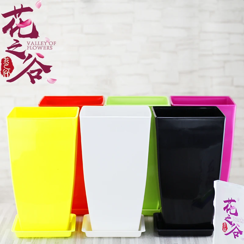 

Orchid pot with base light surface resin square pot imitation ceramic pot