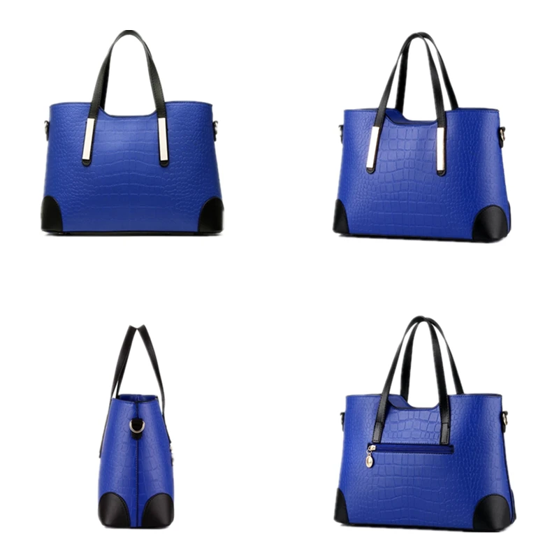 سبعة الجلد جلد المرأة حقيبة فاخرة حقيبة ساعي الإناث الأعلى مقبض حقائب كتف السيدات التمساح نمط المحافظ و حقائب