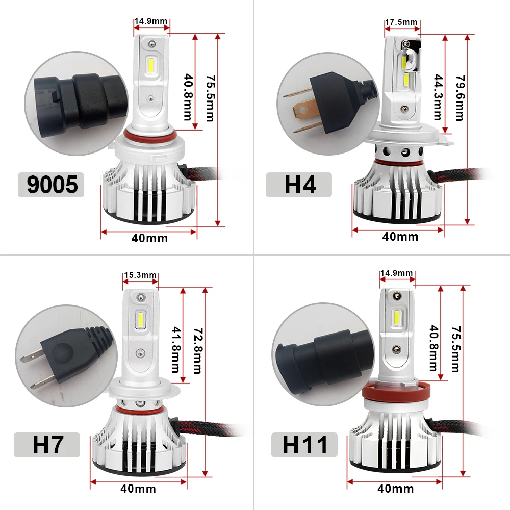 2 шт. H4 F2 золотисто-желтый светодиодный фар H7 H8 H9 H11 9005 9006 9012 HB3/4 HIR2 72W фары для 12000LM светодиоды с чипом CSP 3000 К туманный снежные дождливую лампы