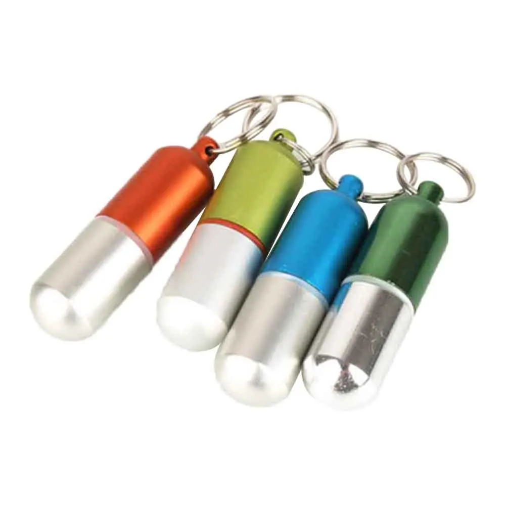 

Keychain Waterproof Capsule Survive Camp Outdoor Multi - Functional Aluminum Small Bottle Capsules Color Random