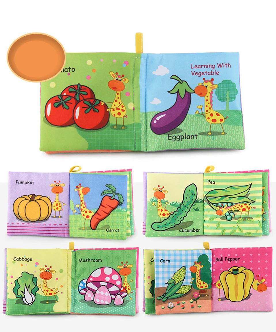 Книжки из мягкой ткани для маленьких мальчиков и девочек 0~ 12 месяцев Детские Книги погремушка игрушка детская кроватка Ткань Детские Игрушки для раннего развития