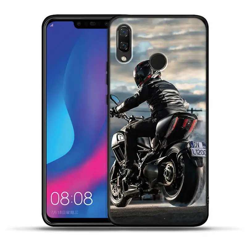 Модные «городская улица» мотоцикла чехол для Honor 20 Pro 10 9 9i 8 Lite 8X 8C 8S 7A 7X V20 вид 20 Силиконовые чехлы Fundas - Цвет: H1339