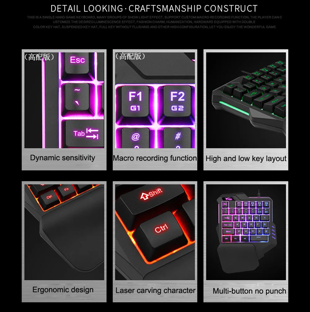  OMESHIN high-quality Wired Gaming Keypad With LED Backlight 35 Keys One-handed Membrane Keyboard Fo