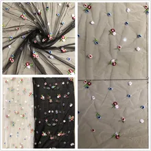 3D кружевная вышивка бабочки Ткань Многоцветный золотая нить свадебное платье ткань тюль ткань DIY платье материал