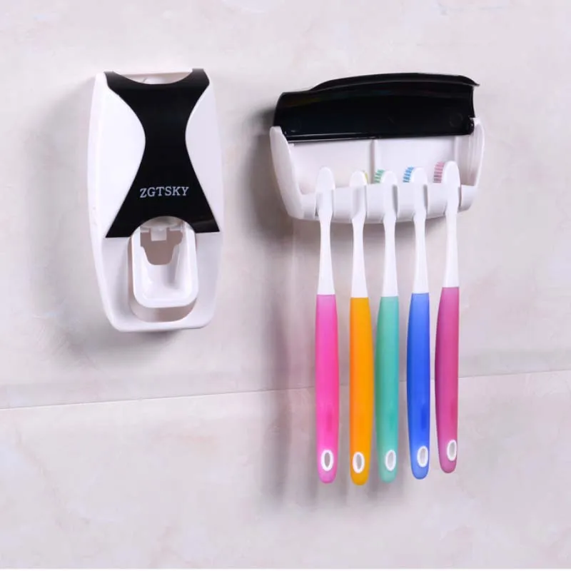 

Newly Creative Functional Convenient Automatic Toothpaste Dispenser Toothbrush Holder Free Of Punching For Easy Installation