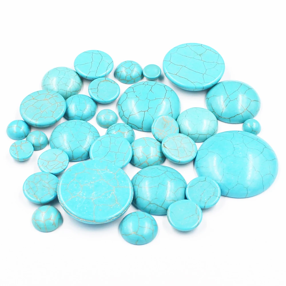 

Kakee 4-30 MM Natural Semi Gem Stone Charms Rings Cabochon Flat back Turquoises Beads for Jewelry Making DIY Handmade Materials