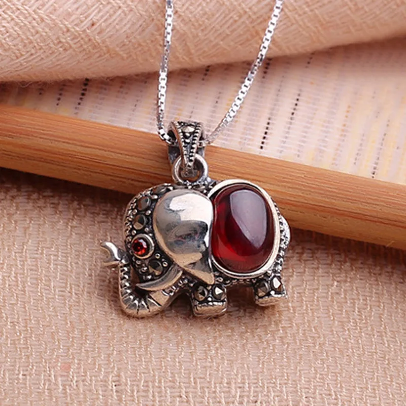 Garnet elephant necklace sale