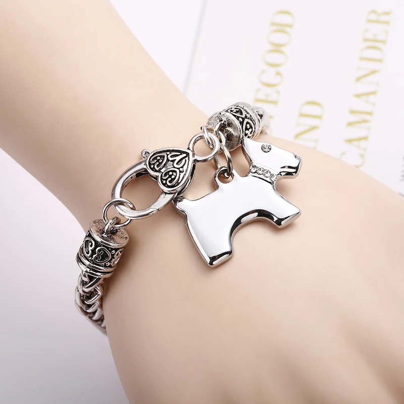 Браслет браслет и Diy For Menbracelets для женщин Любители собак из стерлингового серебра