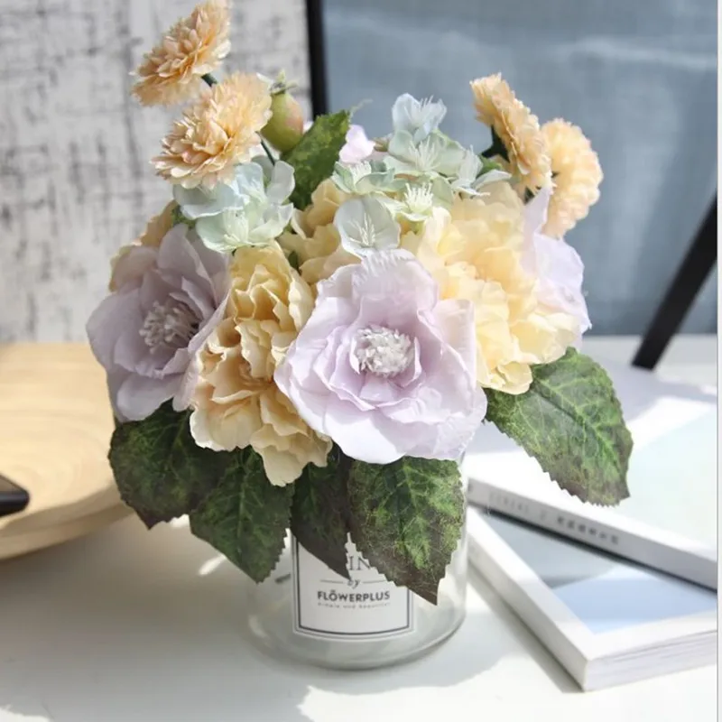 Корейский букет украшенный розой свадебные руки с цветами искусственные цветы