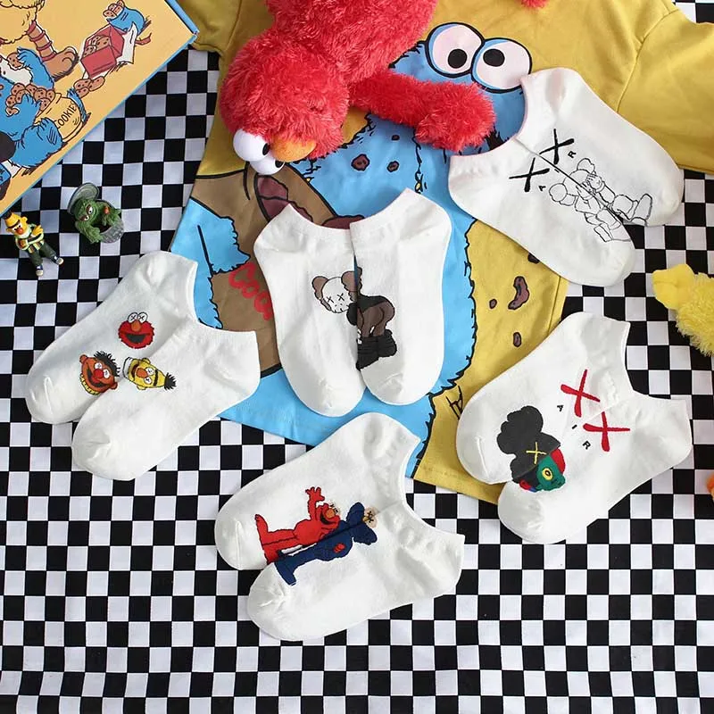 

Sesame Street cartoon cosplay socks Elmo Cookie Monster fashion novelty funny women sock slippers short kawaii cute ankle socks