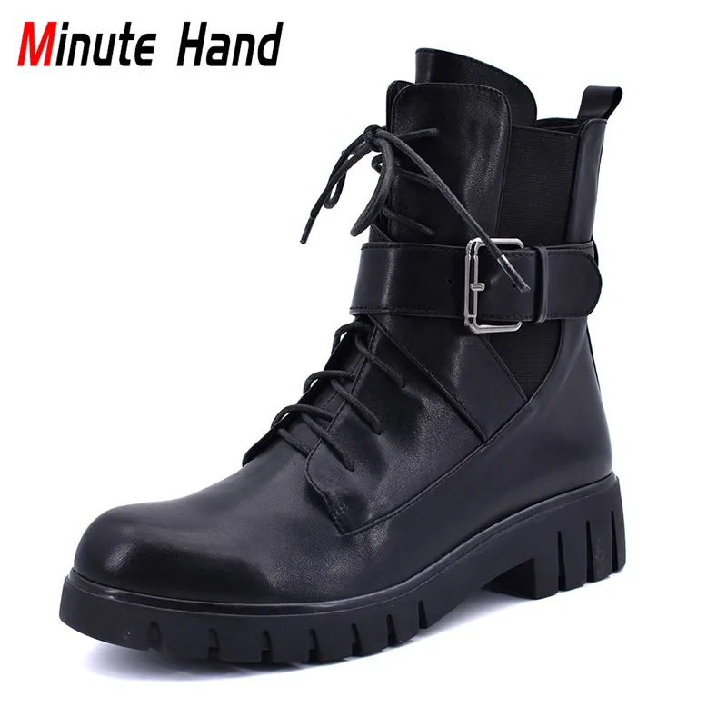 women's lace up moto boots