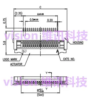

FPC Connector 0.5MM Clamshell 60P 100pcs