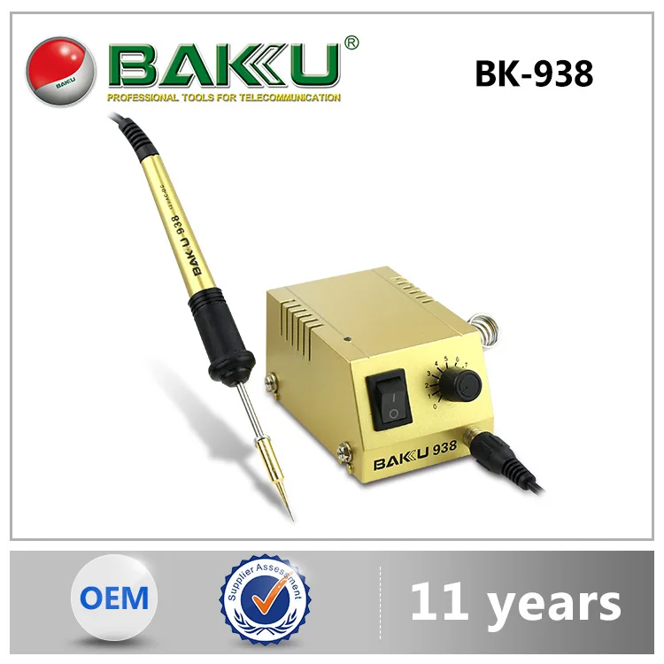 

220V Mini Soldering Station 18W Solder Iron BK-938 adjustable Heating Iron Gold