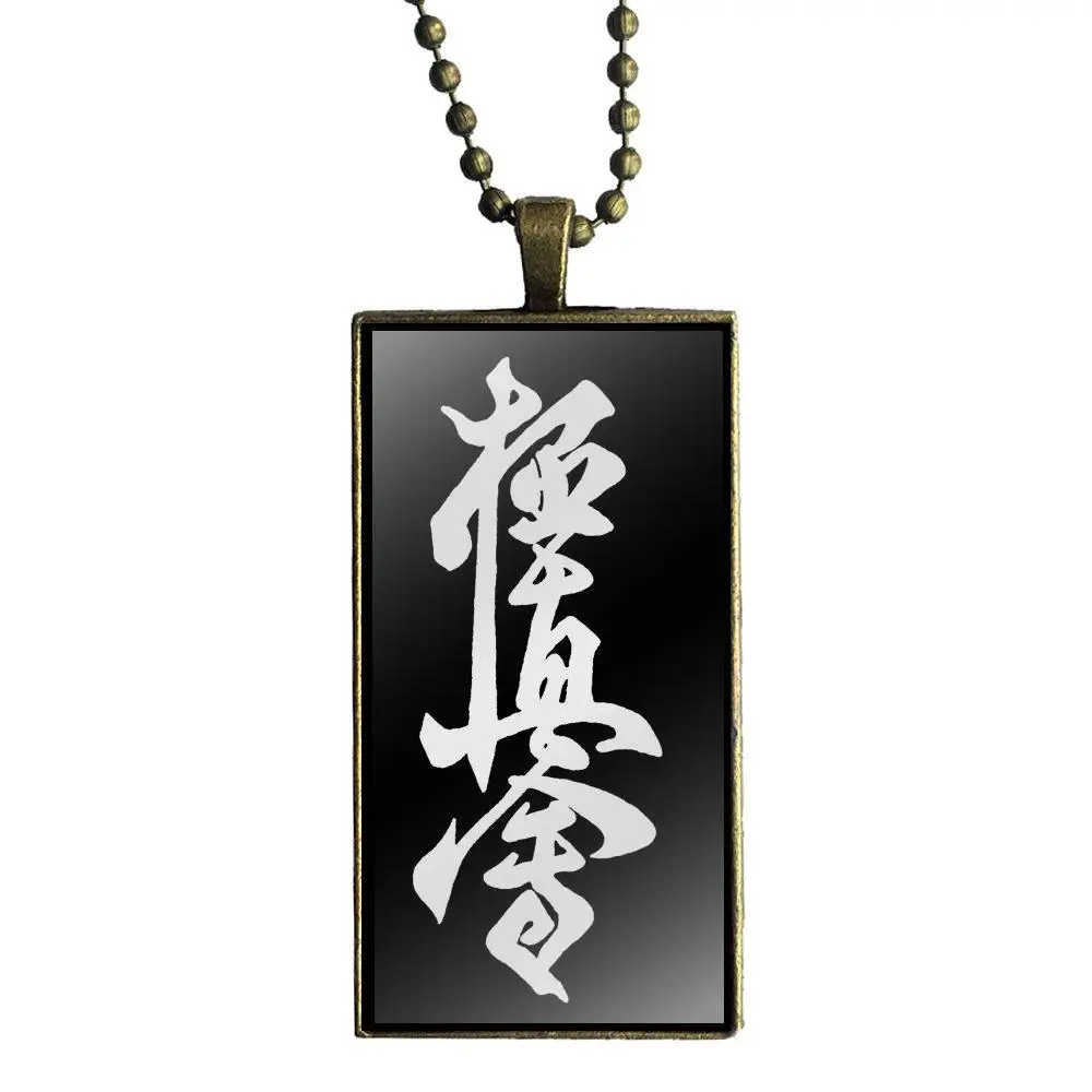 Kyokushin винтажное ювелирное бронзовое покрытие со стеклянным кабошоном чокер Длинная подвеска прямоугольное ожерелье для женщин винтажное заявление - Окраска металла: as picture