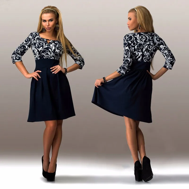 

Female Large Size 4 5 6XL Summer Dress Plus Size Dress Casual Patchwork Loose half sleeve Dresses Women's Clothing