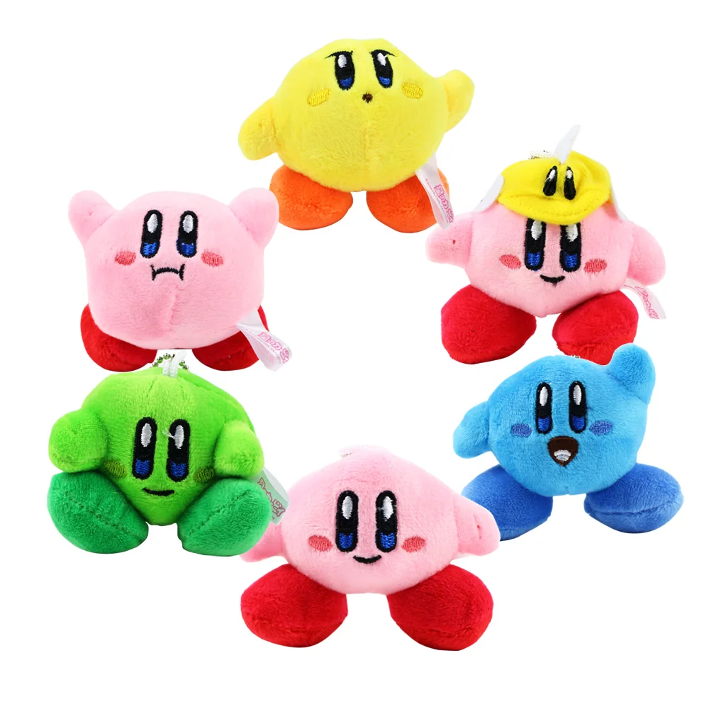 6 Pcs//Set Star Kirby Plush Toys Cute Keychain Popopo Small Pendant Dolls Kids