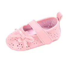 Детские сандалии для девочек, летние модные милые из искусственной кожи с цветами, обувь принцессы для девочек, розовый, синий цвет, от 0 до 18 месяцев