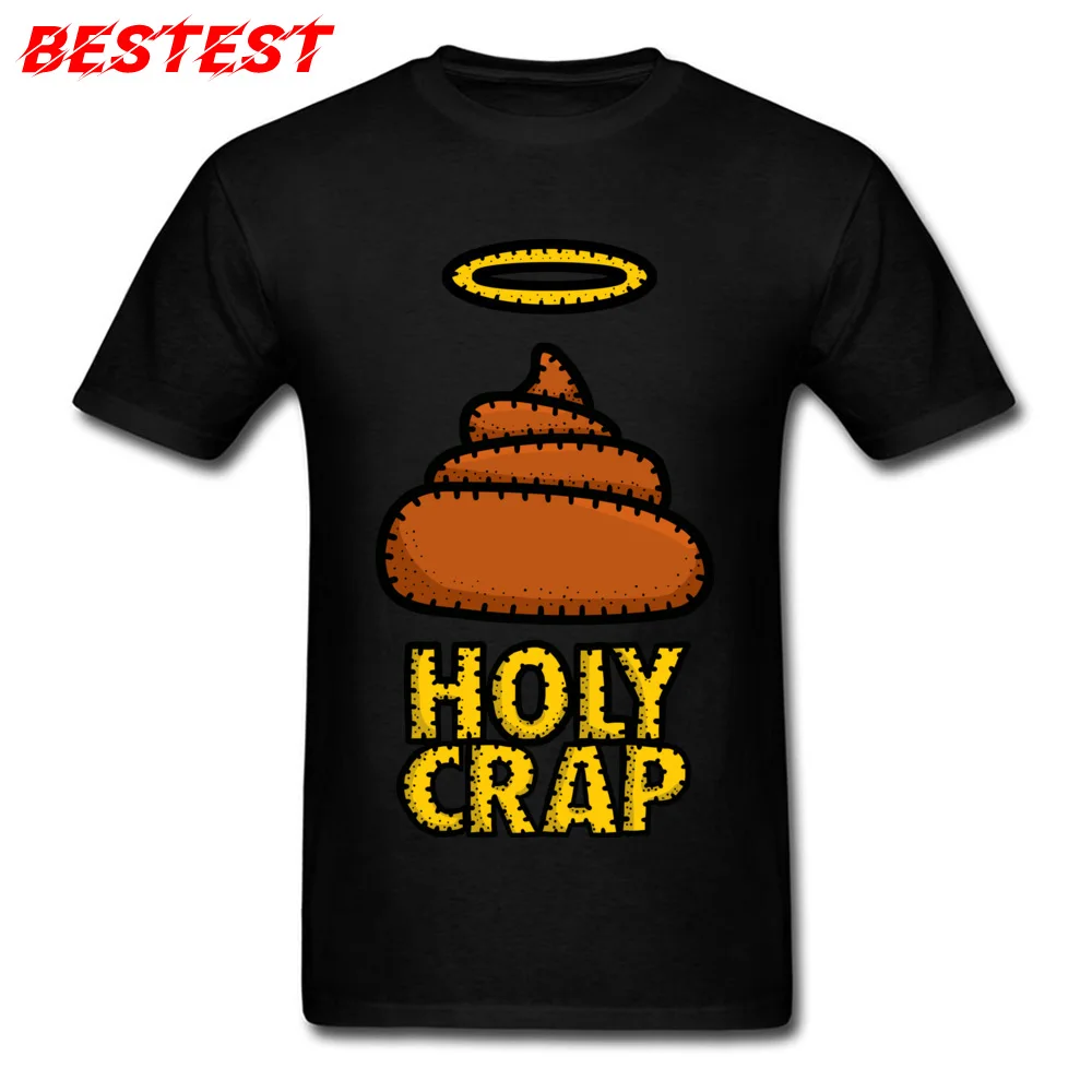 Printed Holy Crap Round Collar Tshirts Summer Tops Shirt Short Sleeve for Men 2018 Fashion 100% Cotton cosie T Shirt Holy Crap black