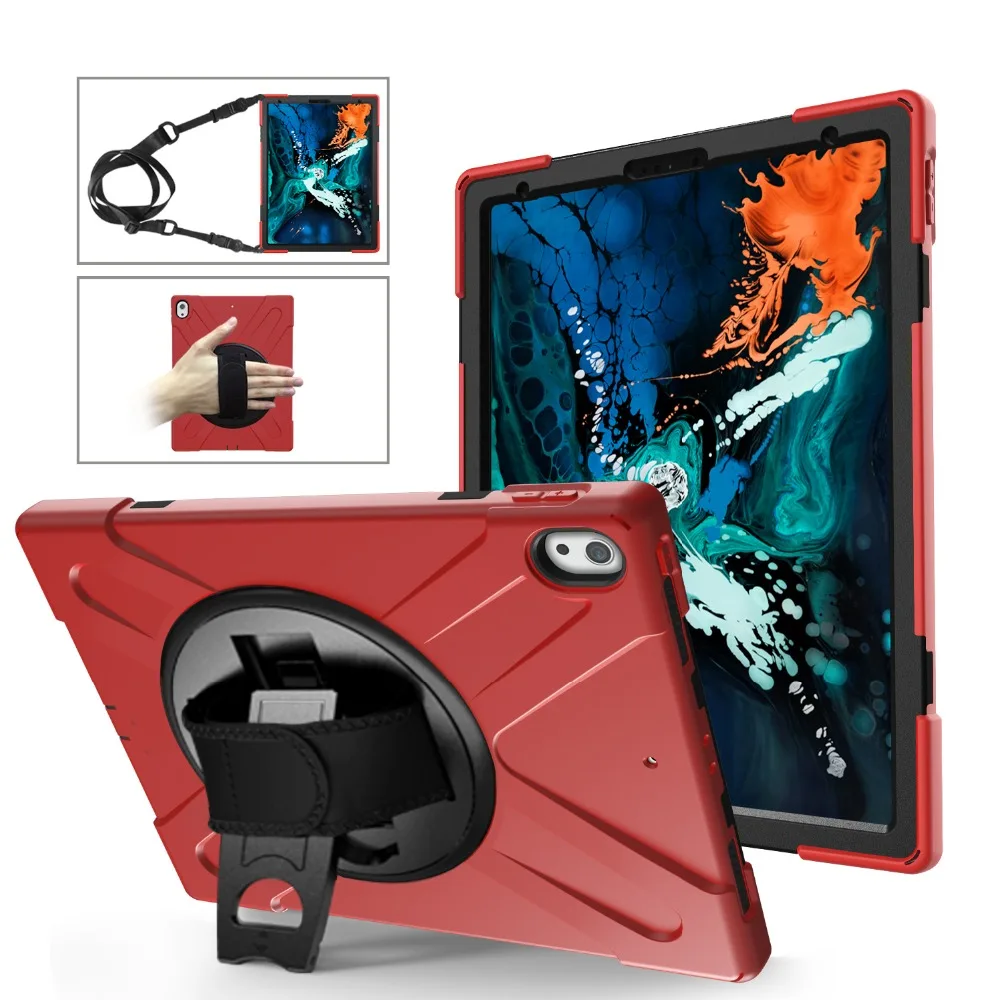 

Tablet Cases For iPad Pro 12.9 inch 2018 Case 360 Degree Rotating Hand Strap and Neck Strap Shockproof Drop Protection Cover