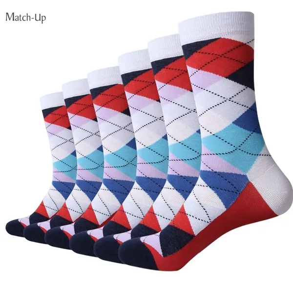 Универсальные носки новые стили мужские цветные хлопчатобумажные носки Свадебные Носки новогодние подарочные носки (6 пар) размер США (7,5-12)