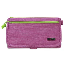 Fashion and New passport receiving bag multifunctional certificate bag two face design for travel money big capacity Rose red