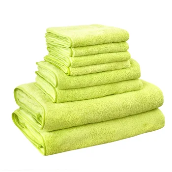 

8PC/Set Microfiber Bath Towel Set Quick Dry Solid Color Plain Dyed Grey Blue Purple Color Bath Face Hand Hair Towel Sets