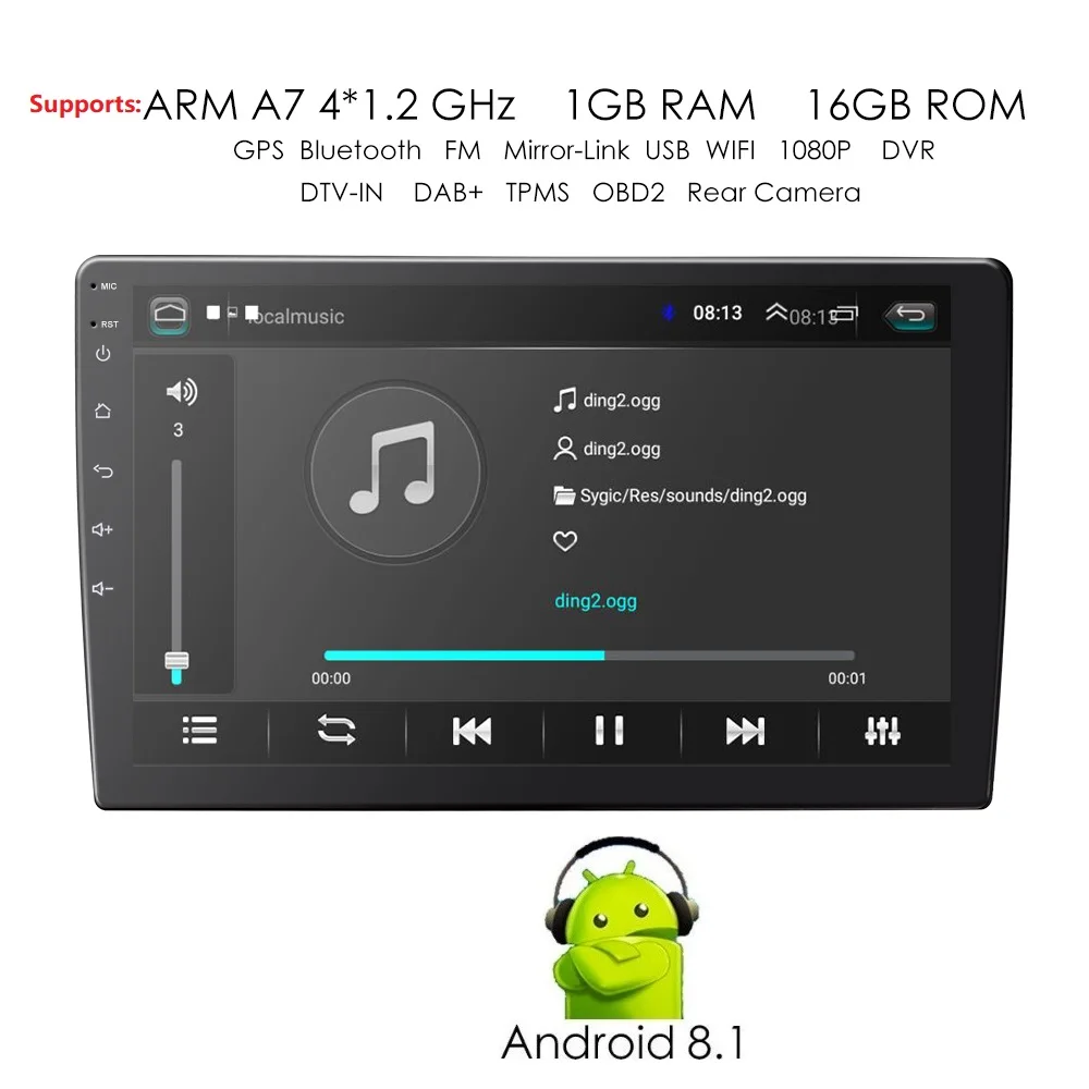 

Auto Radio 2 Din Android GPS Navigation Car Radio Car Stereo 9" Wifi Bluetooth USB Audio 2DIN Universal Multimedia Car PC Player