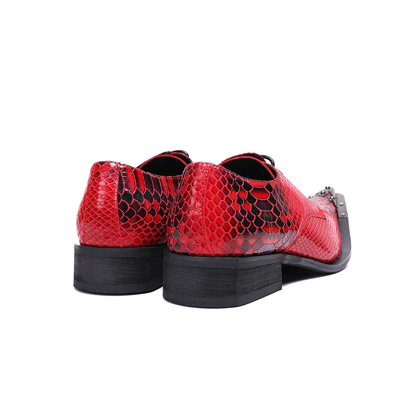 Couro Confortáveis Bar Sapatos Dos Sapatas Vestido Oxford Profissional Bordado De Plana Casamento Padrão Vermelho Homens Características Rebite RzxSqE