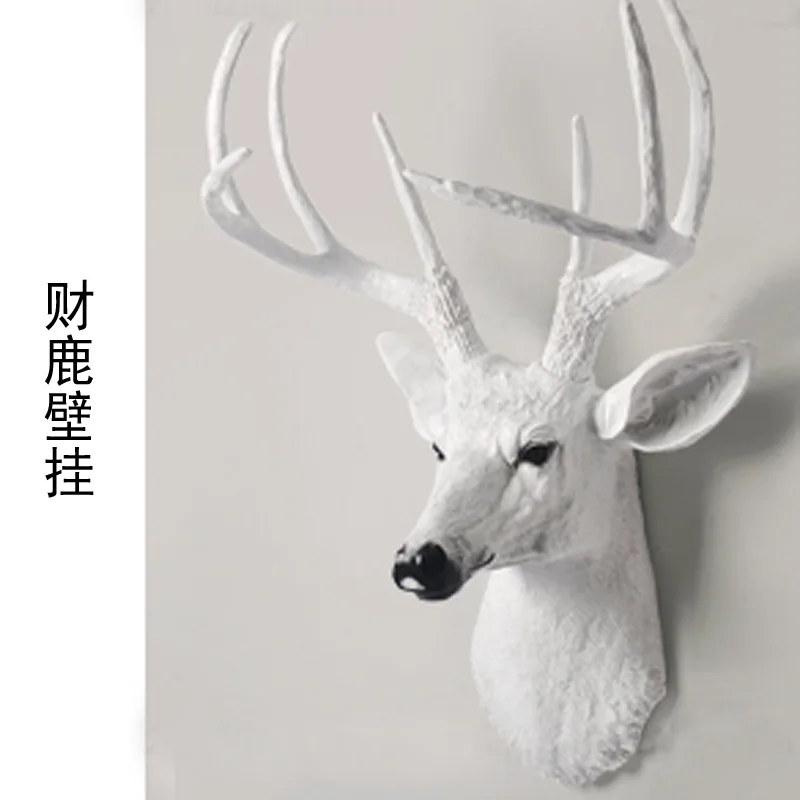 

Great deer head wall hanging retro wall hanging creative decorations living room animal head wall decoration resin handicraft