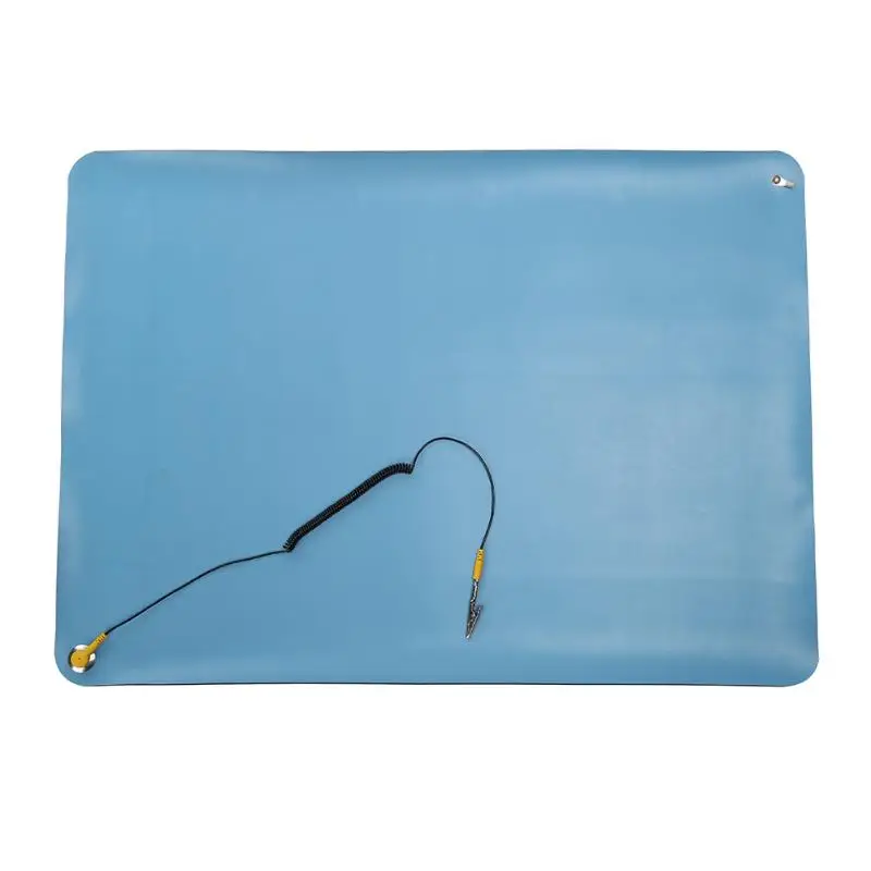 

Heat Insulation Silicone Pad Anti Static Mat PC Maintenance Desk Mat Soldering Repair Station + Ground Cord ESD Band 70x50cm