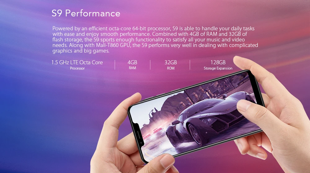 Оригинальный LEAGOO S9 19:9 5,85 "HD смартфон Оперативная память 4G B Встроенная память 32 ГБ Android 8,1 MT6750 Восьмиядерный 13.0MP 4G LTE Face ID OTG Мобильный телефон